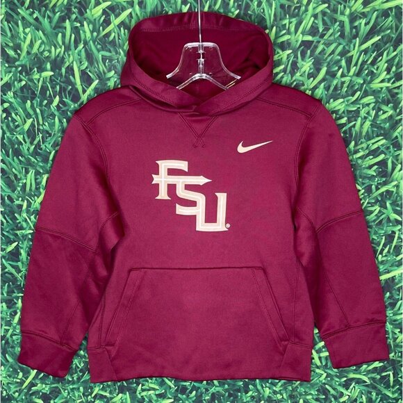 Florida State Seminoles FSU Maroon Nike Dri-Fit Hoodie Sweatshirt Kids Small - Picture 1 of 3
